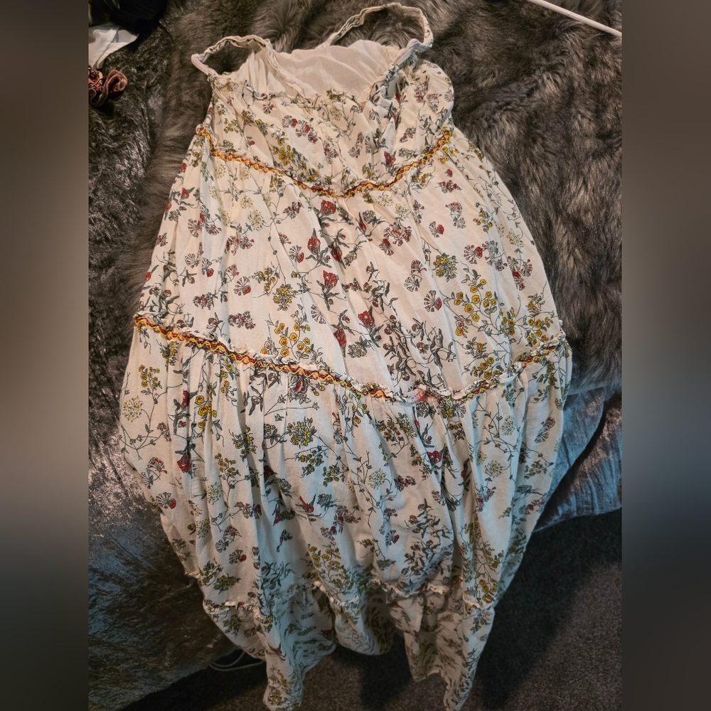 Max Studio Cream Floral A-Line Skirt